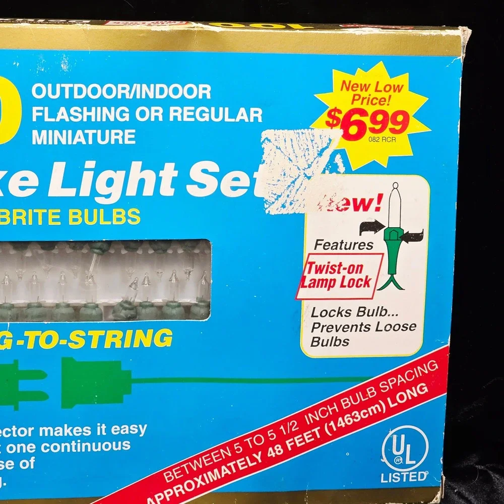 Vintage JoyBrite 100 Count Outdoor Indoor Flashing Regular‎ Miniature Light Set